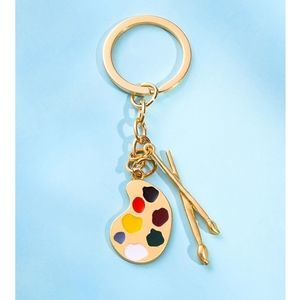 BRAND NEW! Paintbrush Palette Keychain Purse Charm ~ Artist Painter Teacher Art